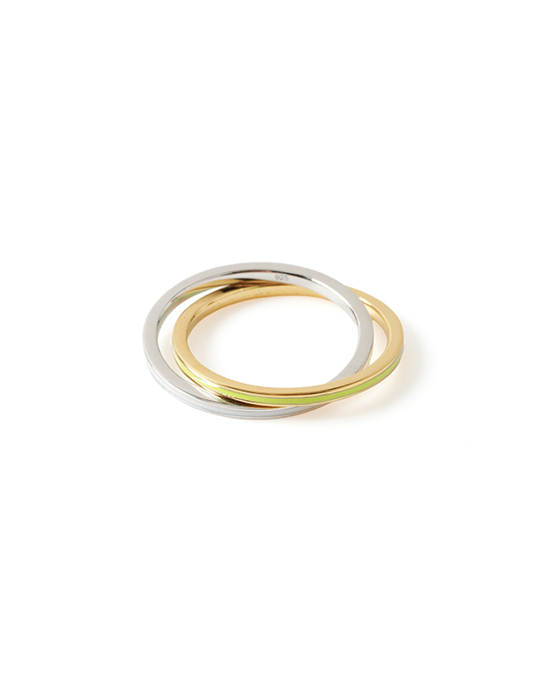 Bicolor ring lime green