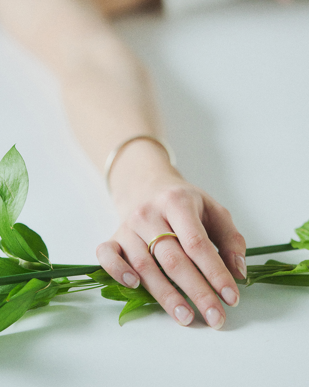 Bicolor ring lime green 詳細画像 Silver/Gold 4