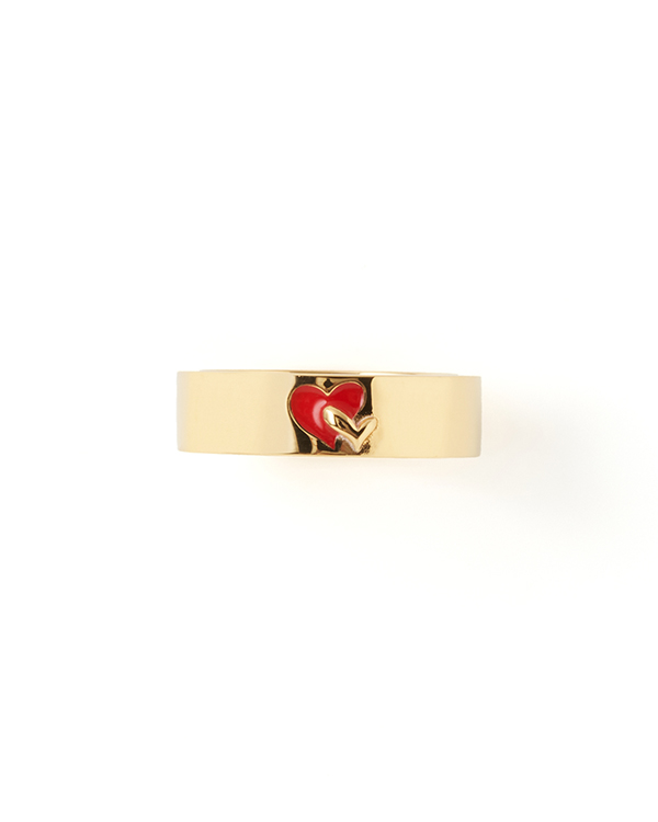 Twin hearts pinky ring gold 詳細画像