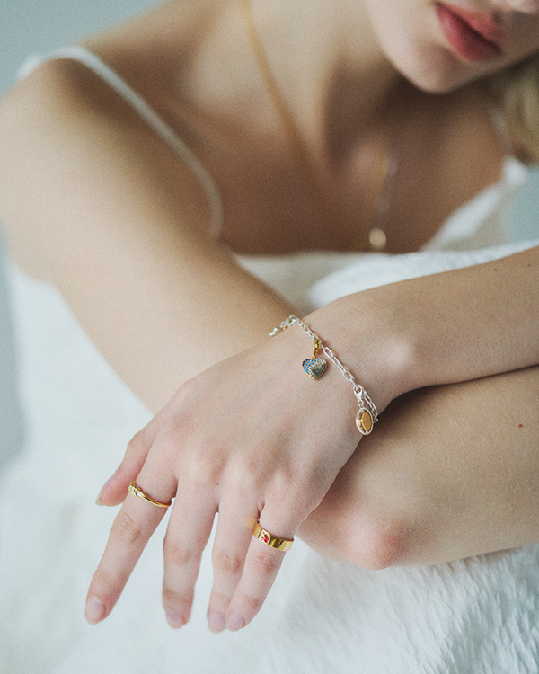 Twin hearts pinky ring gold 詳細画像