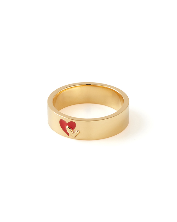 Twin hearts pinky ring gold
