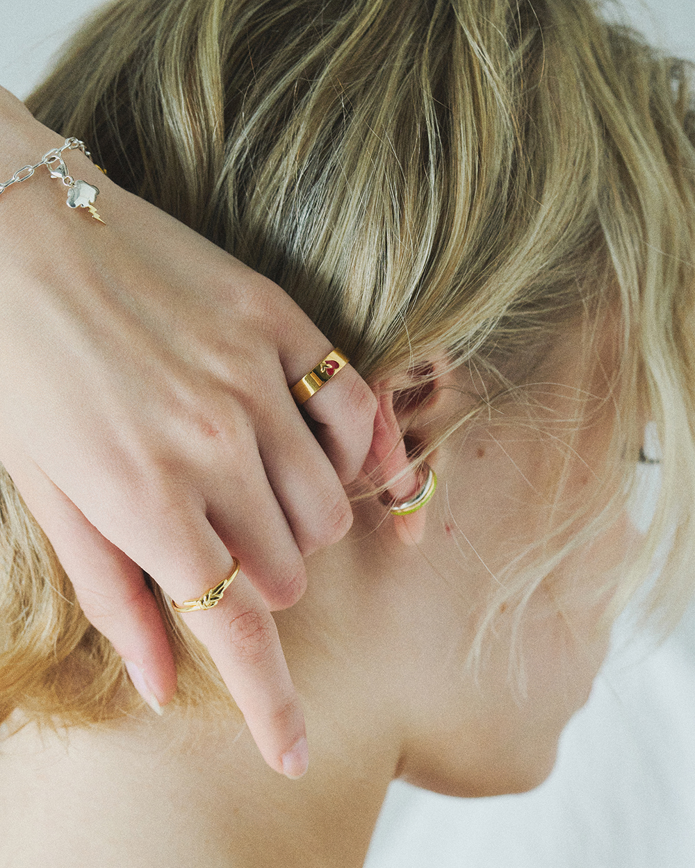 Bicolor cuff lime green 詳細画像 Silver/Gold 6