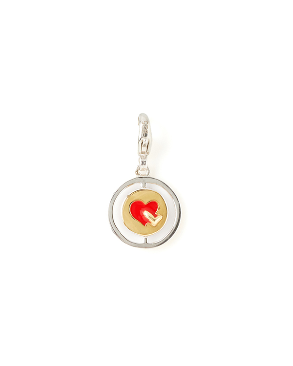 Spin heart charm