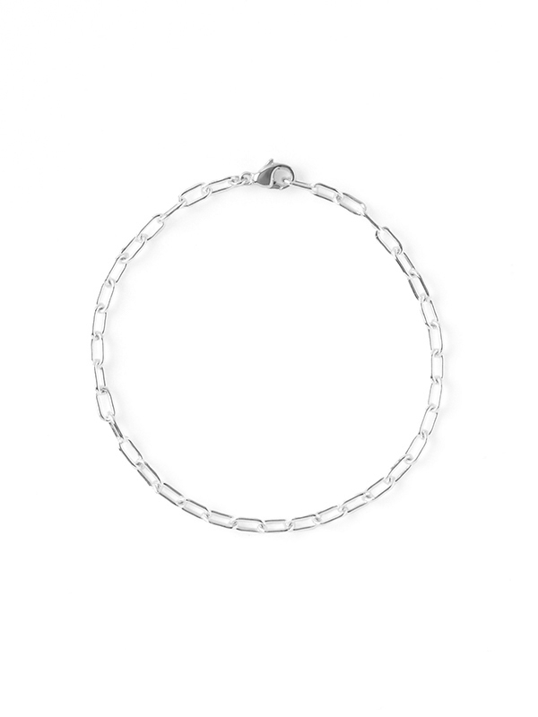 Curb chain silver bracelet