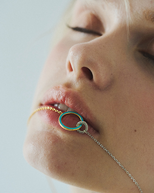 2way color necklace blue				 				 詳細画像