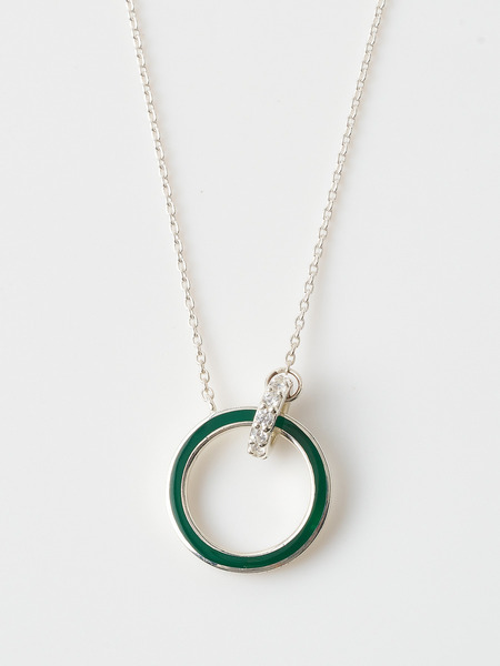 Two way color necklace green 詳細画像 Silver 1