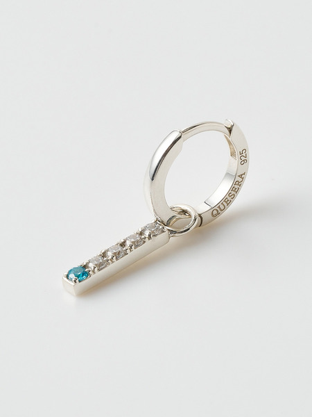 Line stone pierced earrings 詳細画像 Silver 1