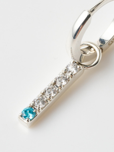 Line stone pierced earrings 詳細画像 Silver 2