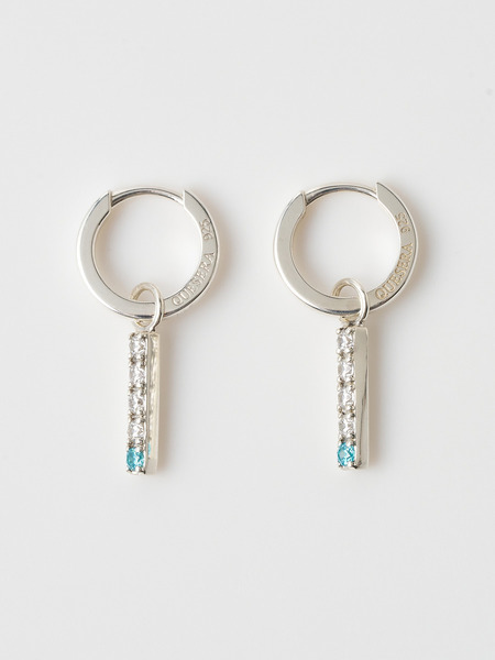 Line stone pierced earrings 詳細画像 Silver 1