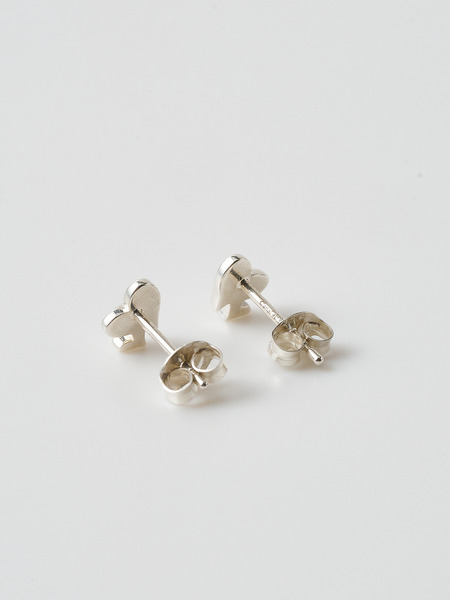 Twin hearts pierced earrings 詳細画像 Silver 1