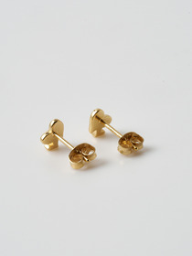 Twin hearts pierced earrings(YG) 詳細画像