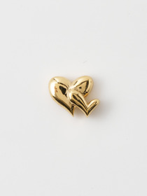 Twin hearts pierced earrings(YG) 詳細画像
