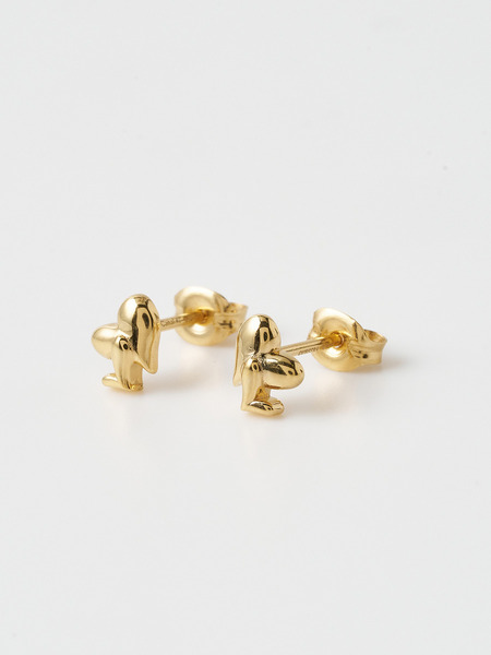 Twin hearts pierced earrings(YG) 詳細画像 Gold 1