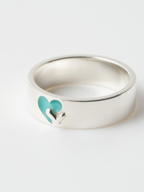 Twin hearts pinky ring silver 詳細画像
